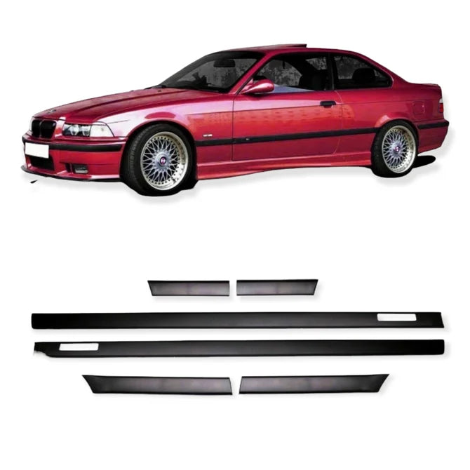Deurlijsten + Emblemen - BMW 3 Serie E36 Coupé / Cabrio - M Sport Look | 91-99