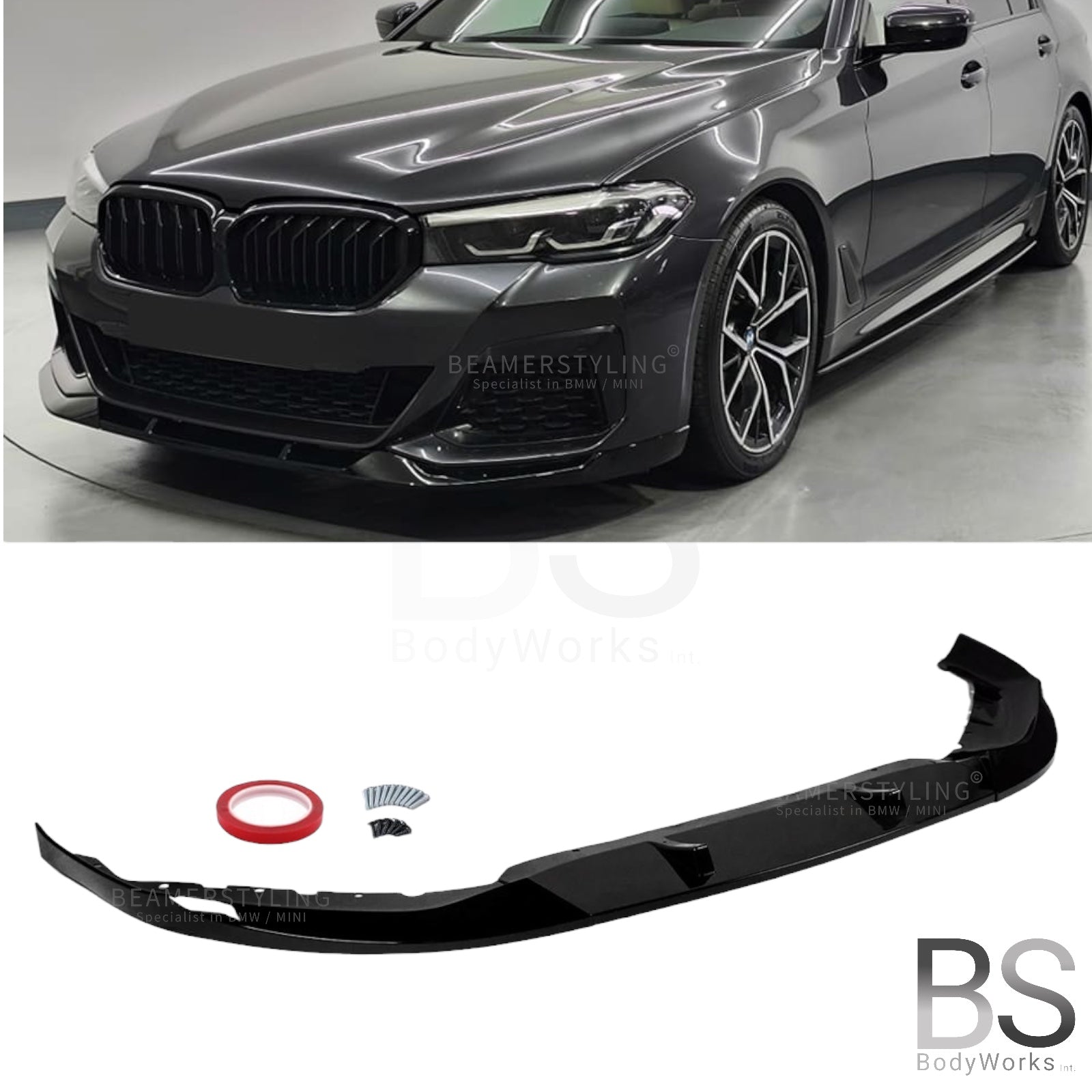 Front Lip - BMW 5 Serie G30LCI / G31LCI - Mp Look - Hoogglans Zwart | 20-24