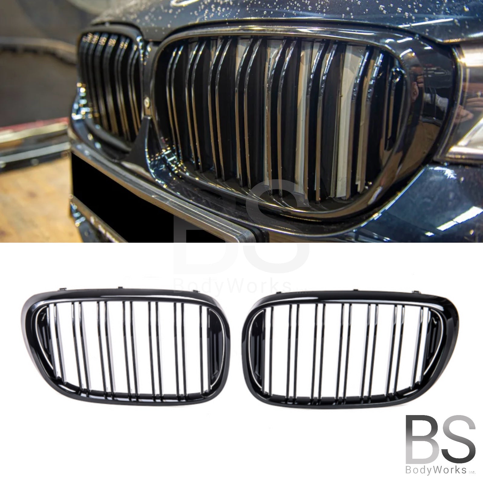 Nieren - BMW 7 Serie G11 / G12 - M Look - Hoogglans Zwart | 2015-02/2019
