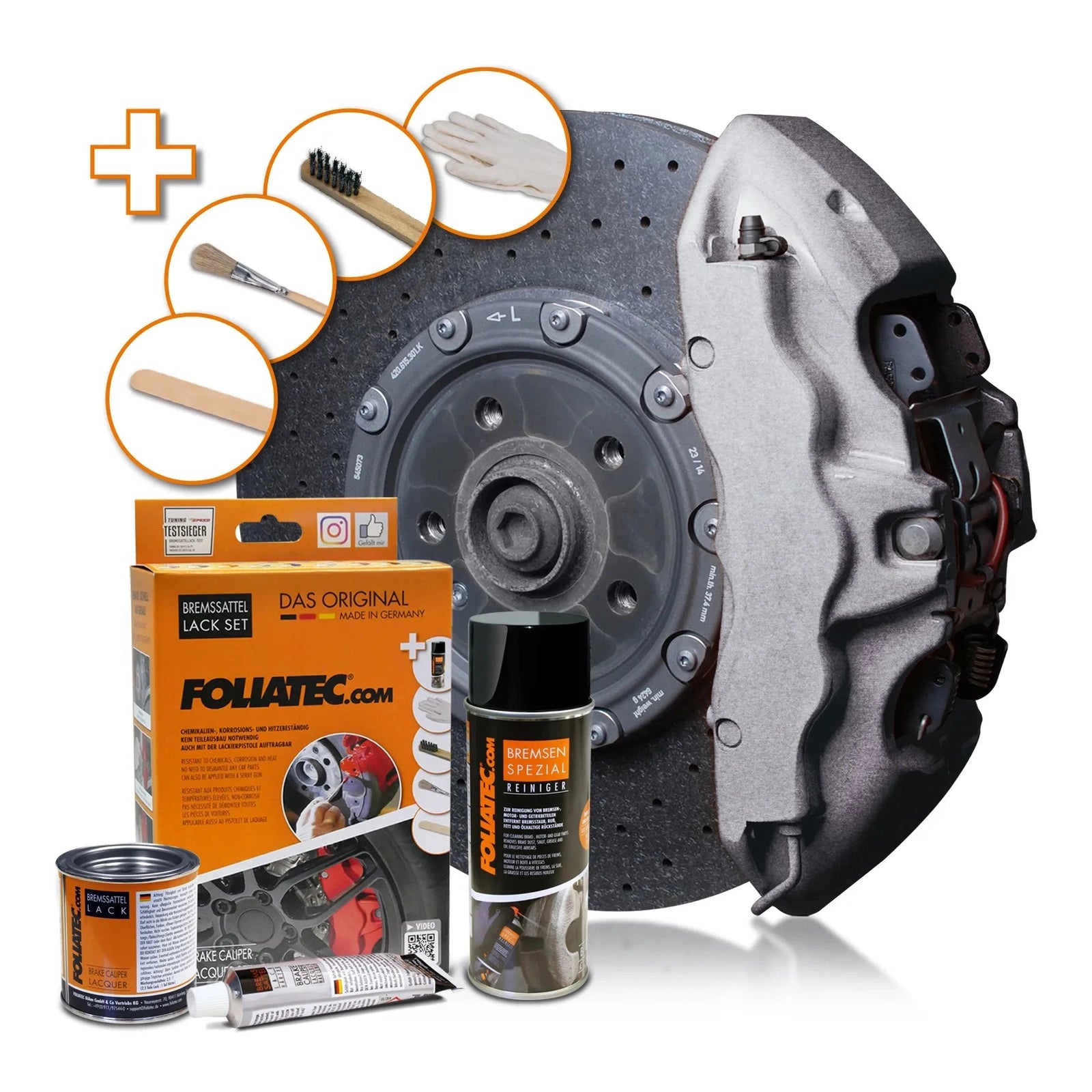 Foliatec® Remklauwverf - 3 Componenten Lak - Complete 7-Delige Kit | Stratos Silver Metallic