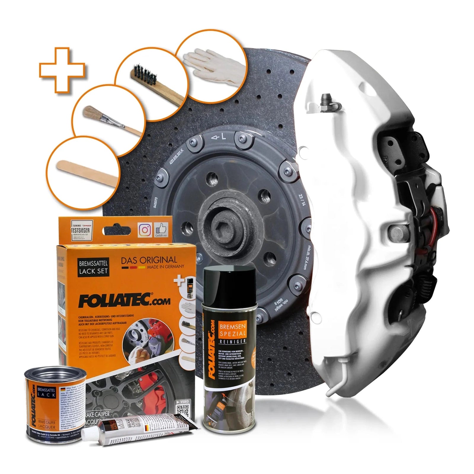 Foliatec® Remklauwverf - 3 Componenten Lak - Complete 7-Delige Kit | Pure White