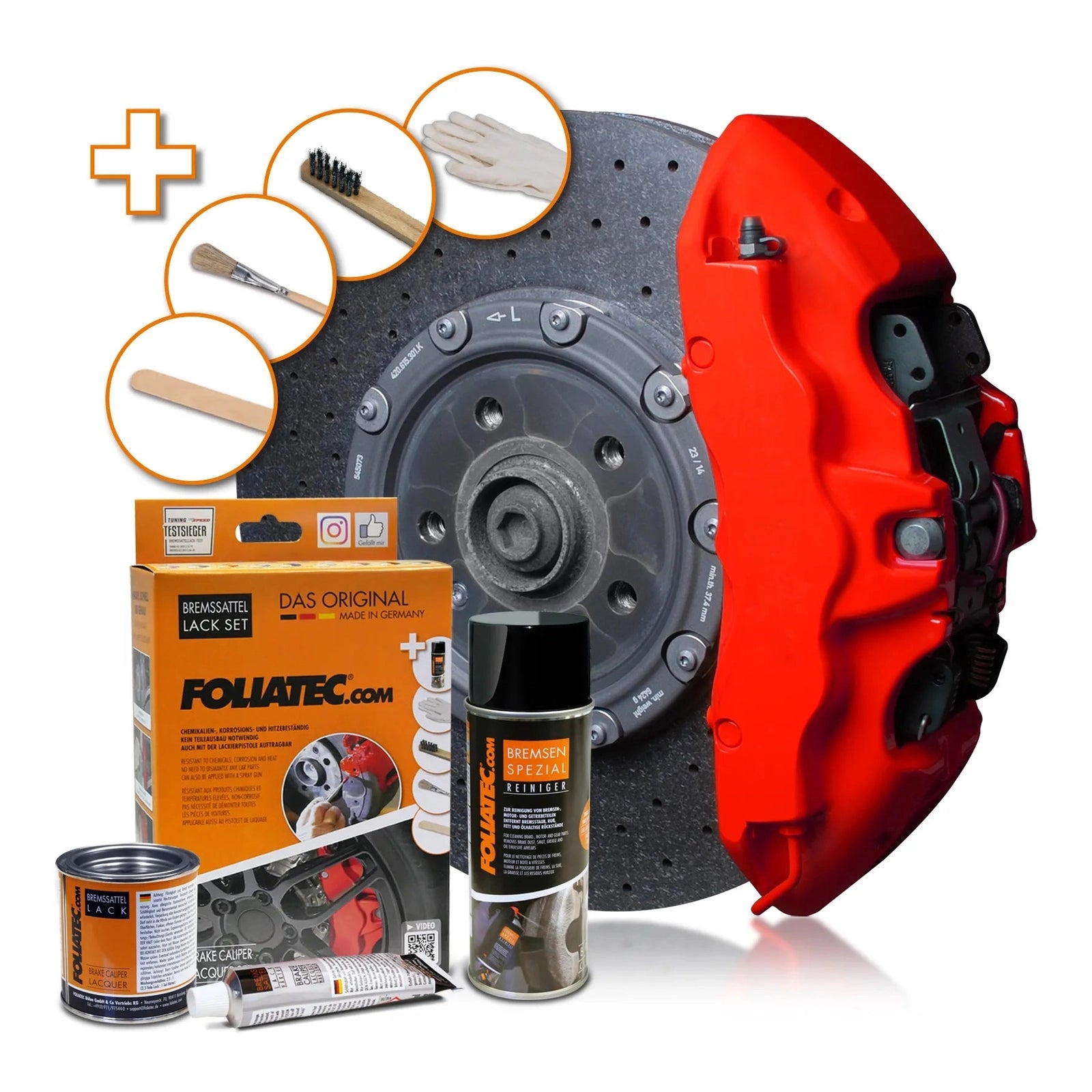Foliatec® Remklauwverf - 3 Componenten Lak - Complete 7-Delige Kit | Racing Rosso Matt