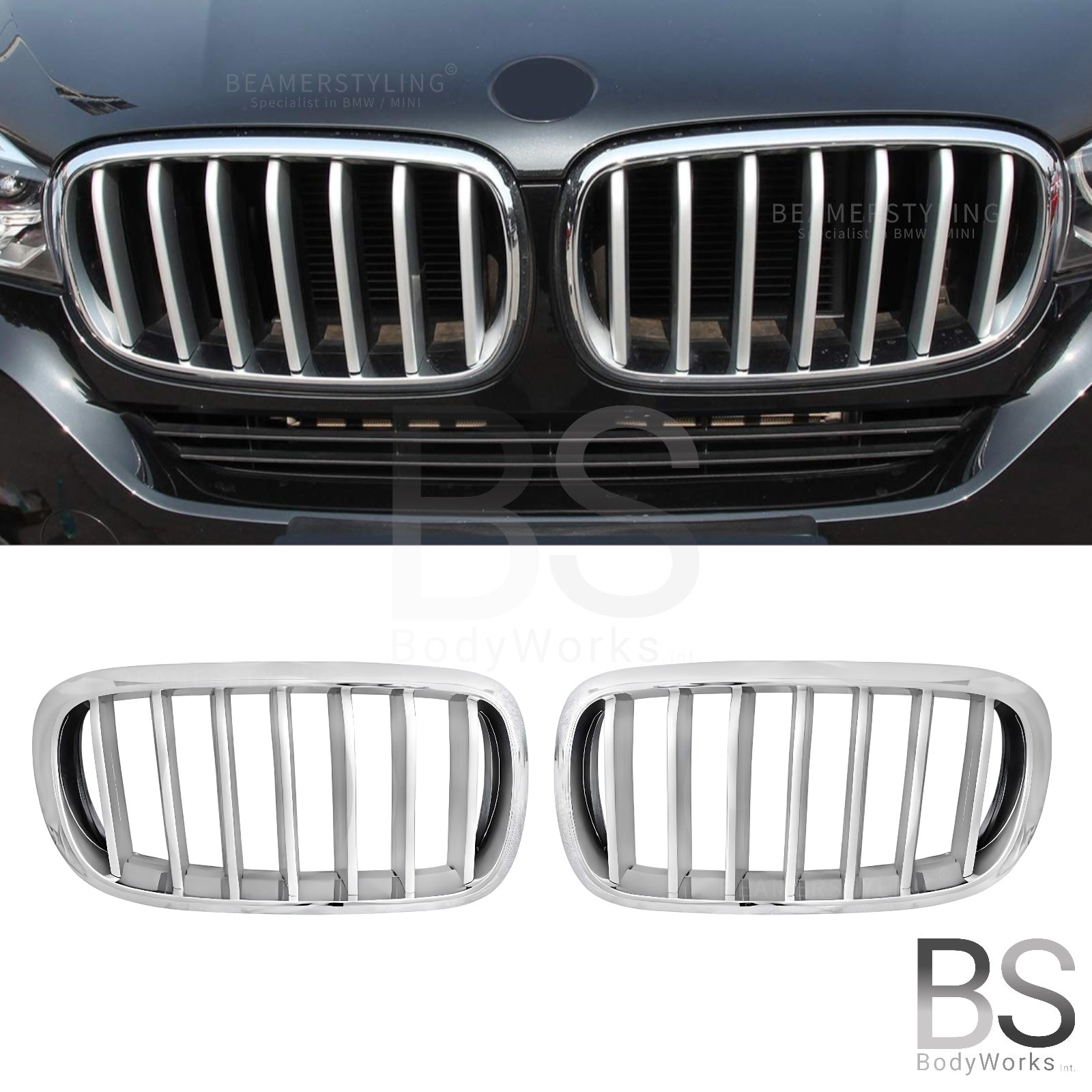 Nieren - BMW X5 F15 / F85 / X6 F16 / F86 - Chroom / Graphite | 2014-2019
