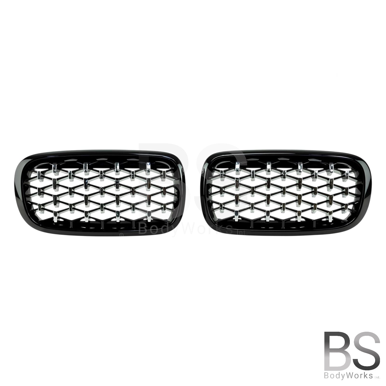 Nieren - BMW X5 F15 / F85 / X6 F16 / F86 - Diamond - Zwart / Chroom | 2014-2019