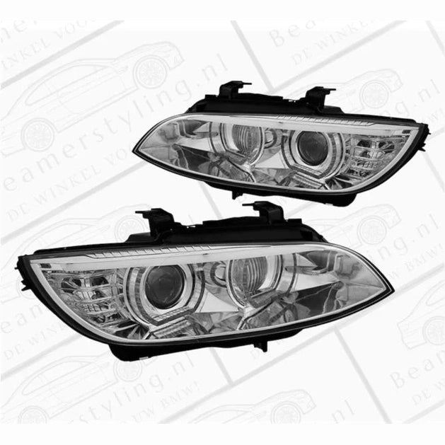BMW E92 / E93 3D LED Angel Eyes Koplampen Chroom D1S 2007-2010 — Zonder Afs-Systeem