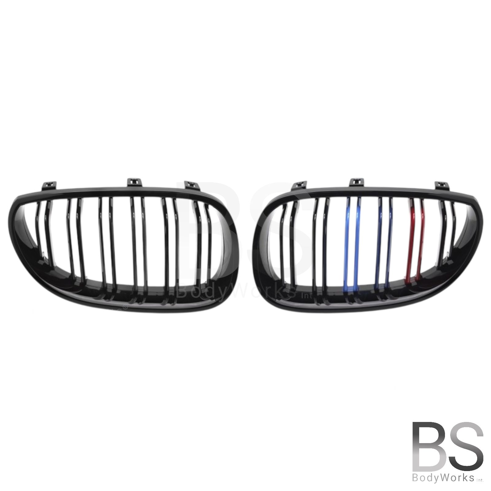 Nieren - BMW E60 / E61 - M look - M Kleuren - Hoogglans Zwart | 2003-2010