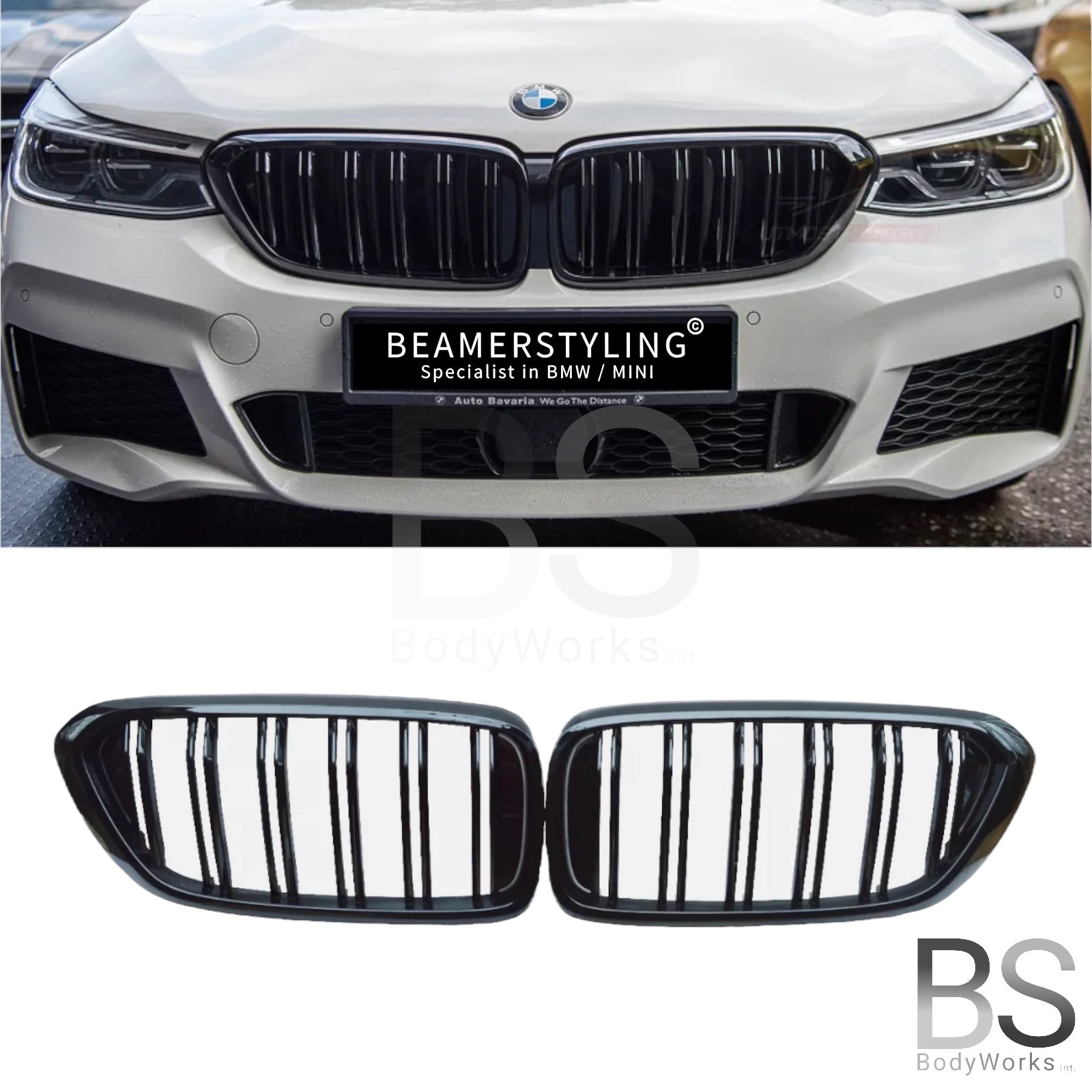 Nieren - BMW G32 Gt - M Look - Hoogglans Zwart | 17-20