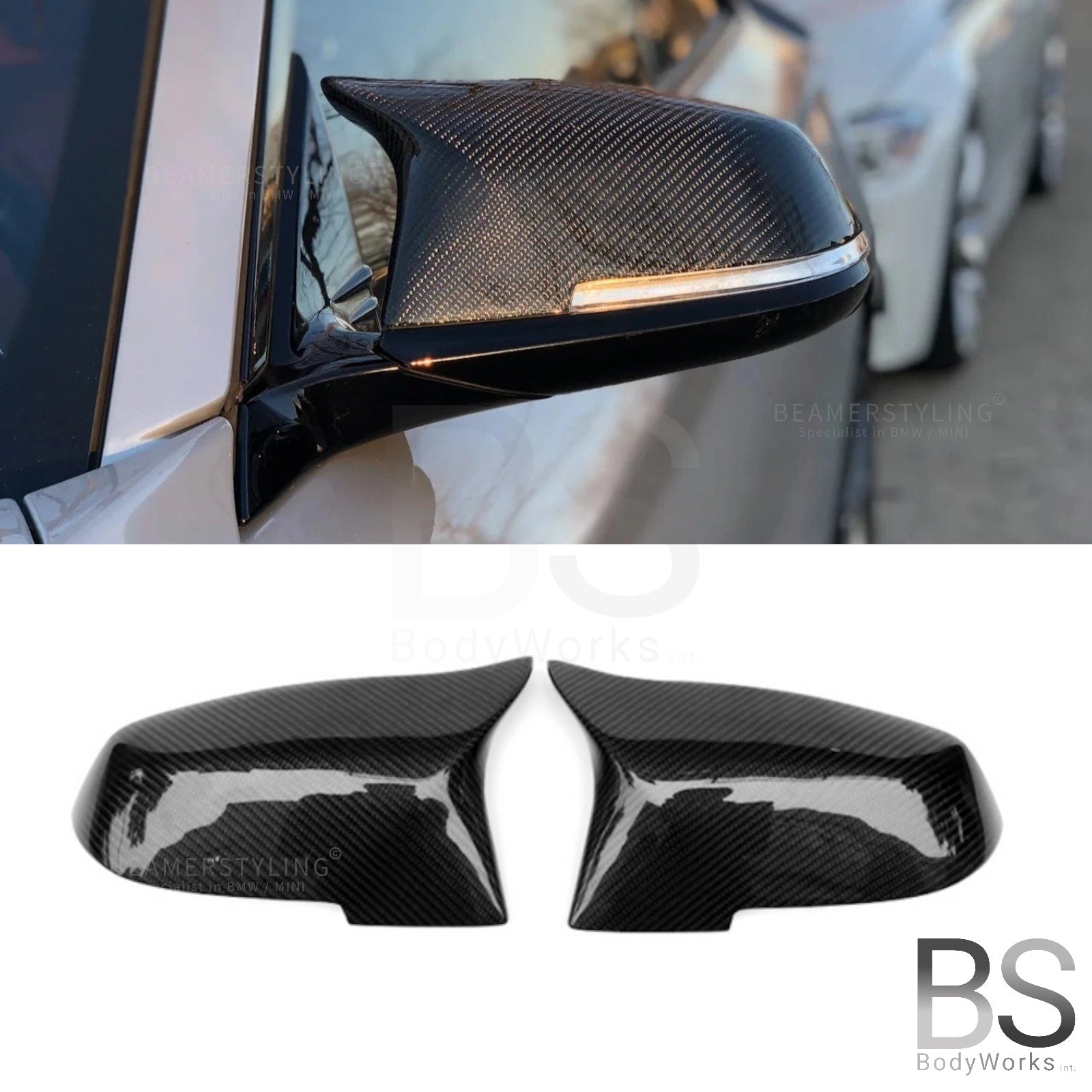 Carbon Spiegelkappen - BMW F20 / F21 / F22 / F87 / F23 / F30 / F31 / F32 / F33 / F34 / F36 / I3 / E84 - M3/M4 Look