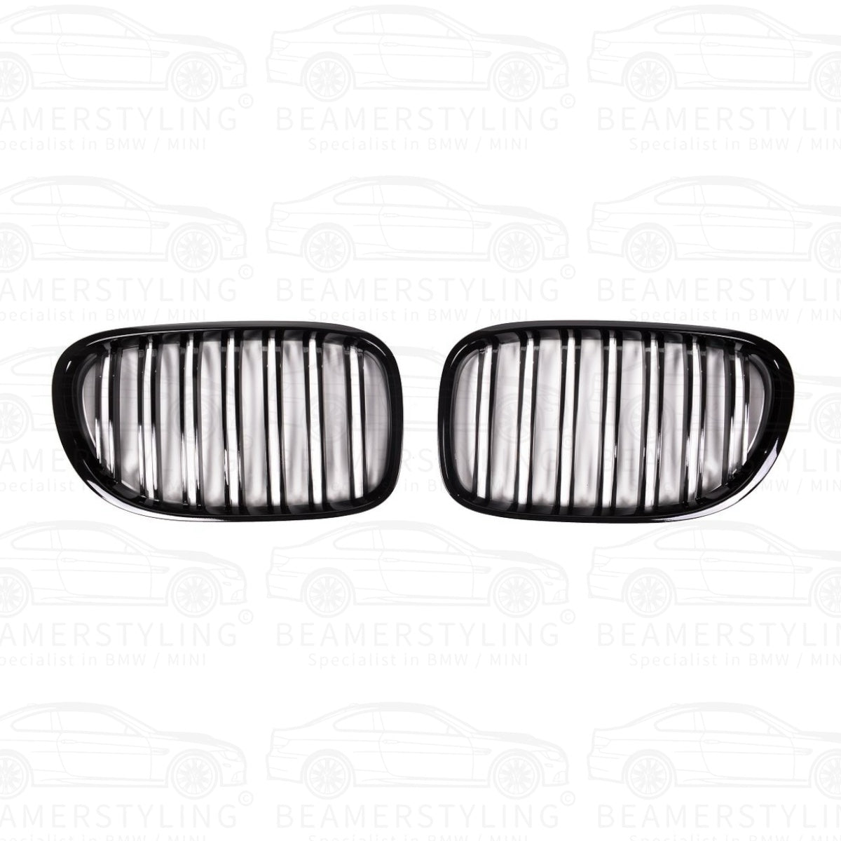 Nieren - BMW 7 Serie F01 / F02 - M Look - Hoogglans Zwart | 2008-2015