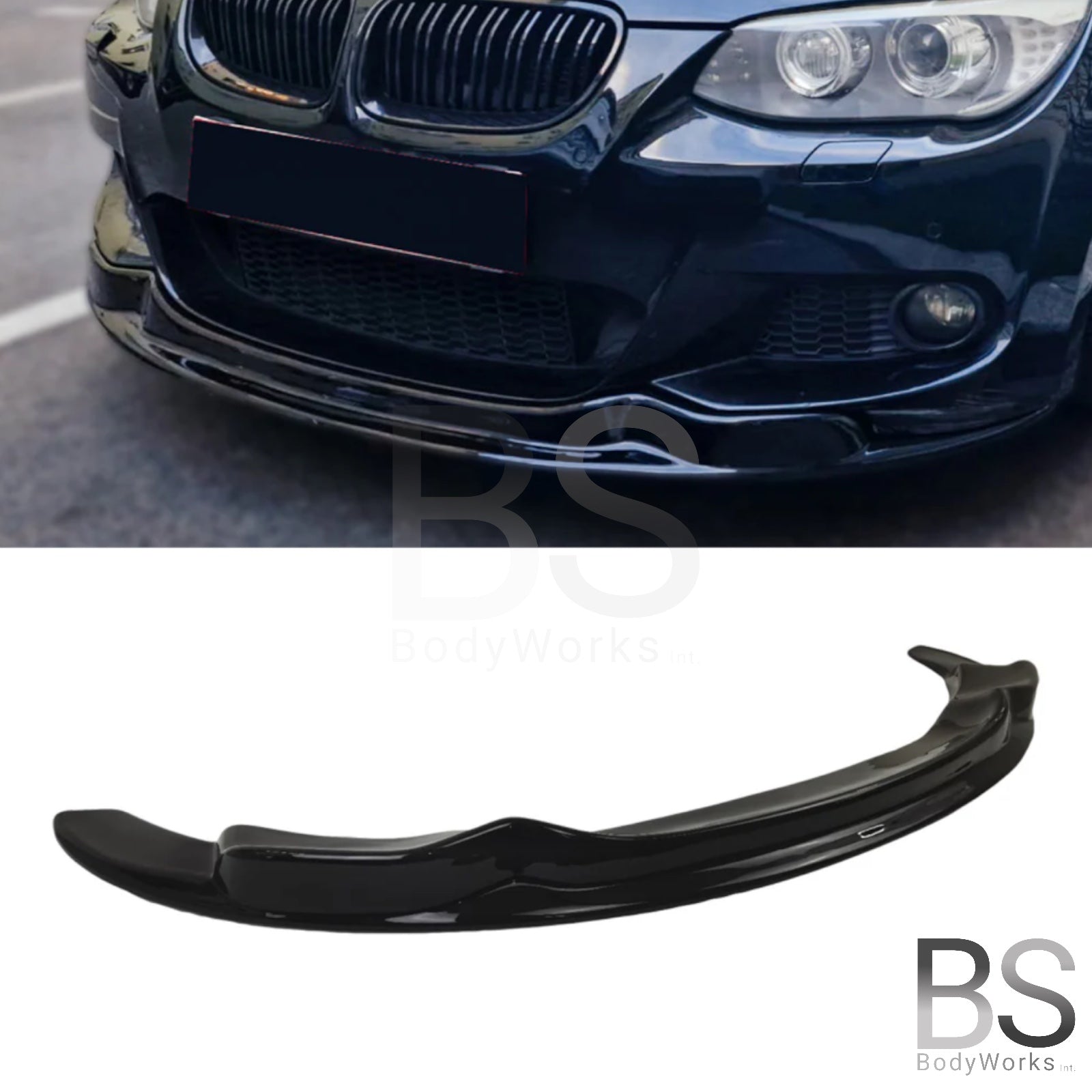 Front Lip - BMW E92 / E93 - Voor M Pakket - Hoogglans Zwart | 10-14