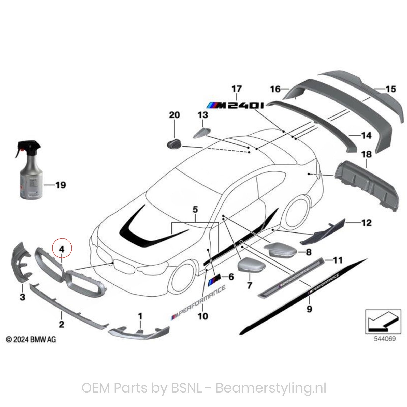Nieren - BMW 2 Serie G42 - M Performance - Carbon | Origineel BMW