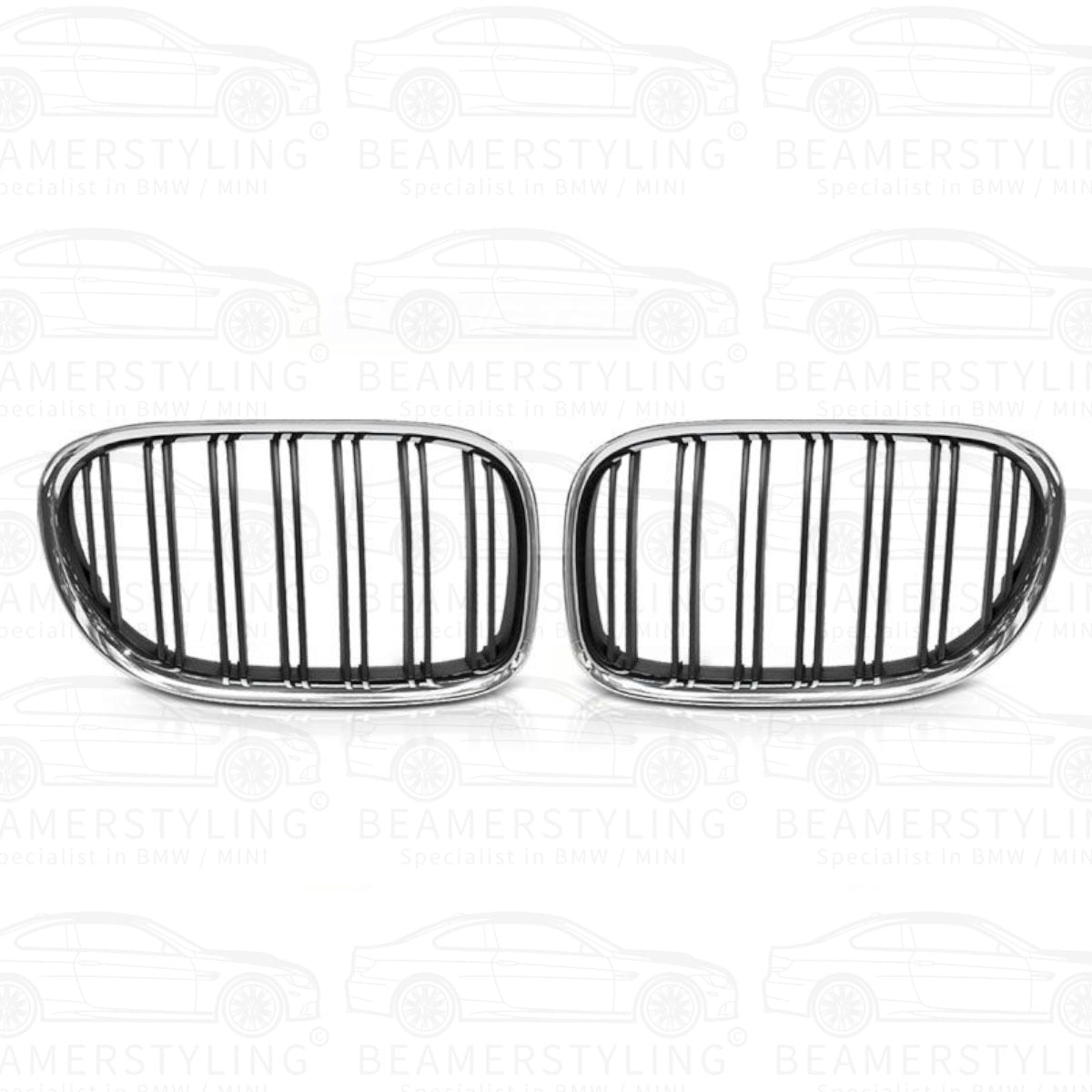 Nieren - BMW 7 Serie F01 / F02 - M Look - Chroom/Zwart | 2008-2015