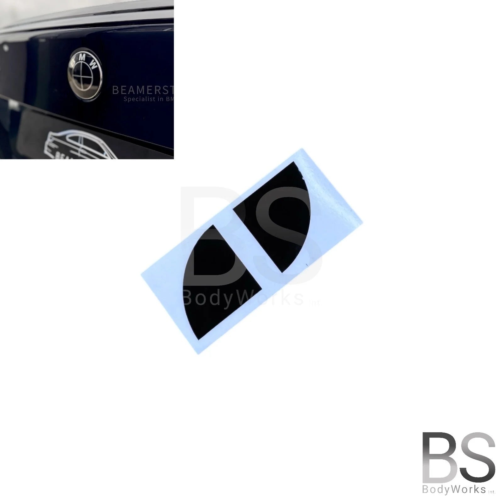 Logo embleem stickers - Hoogglans zwart - Voor 82mm embleem | 1 Set