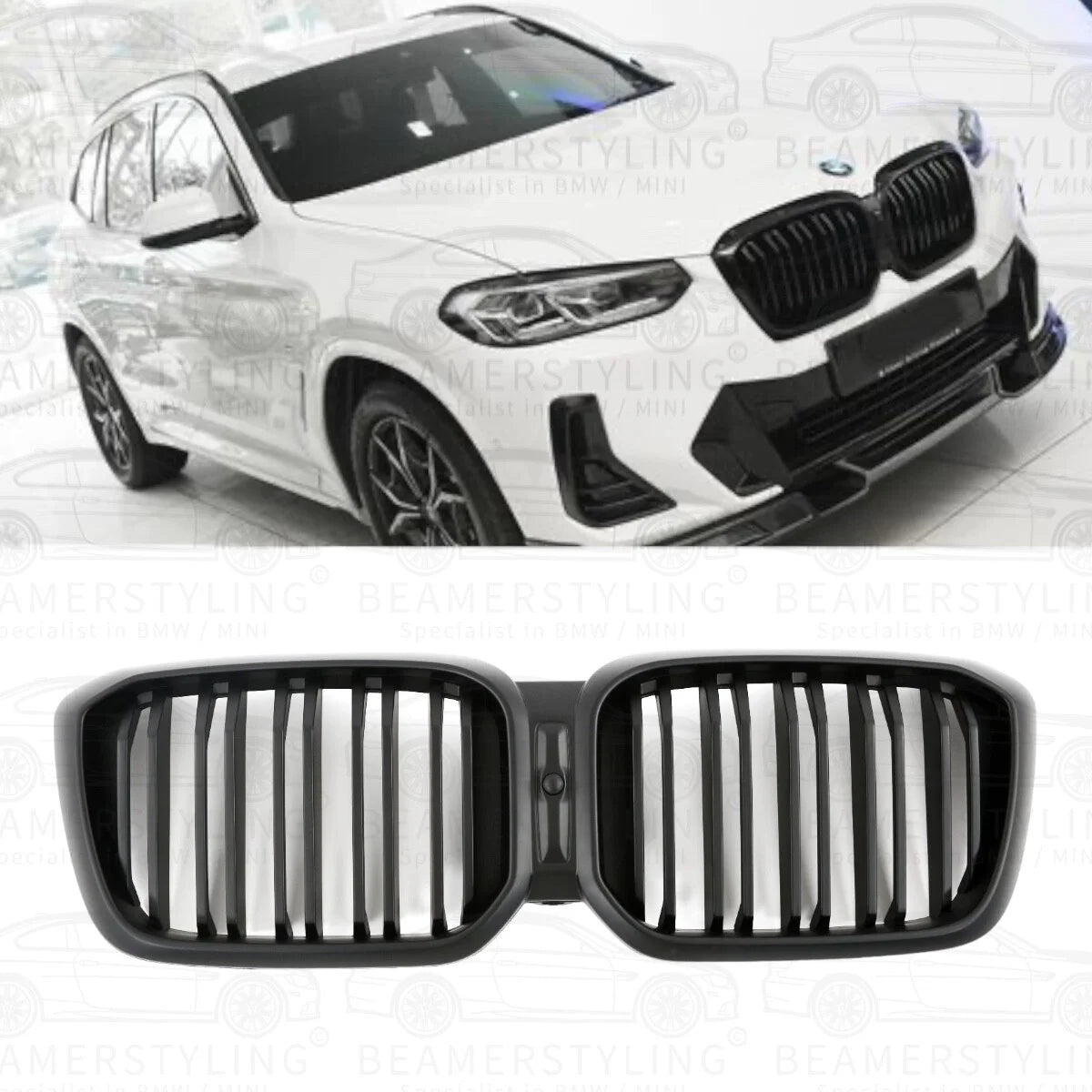 Nieren - BMW X3 G01 LCI / X4 G02 LCI - M Look - Mat Zwart | 2021-