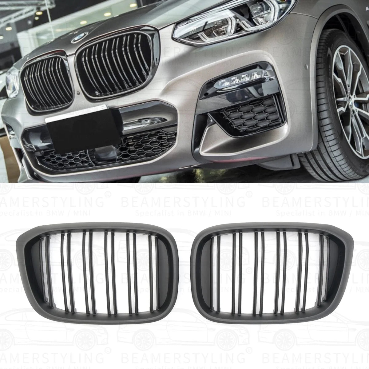 Nieren - BMW X3 G01 / X4 G02 - M Look - Mat Zwart | 2017-2021