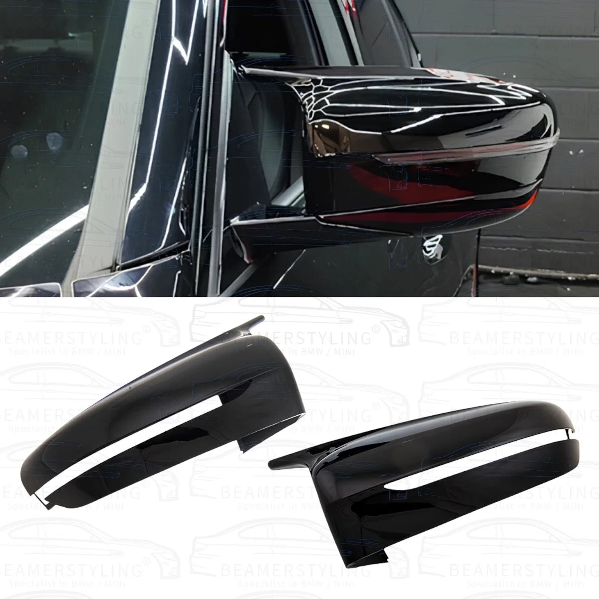Spiegelkappen – M-Look – BMW G20 G21 G30 G31 G32 G11 G14 G15 | Hochglanzschwarz