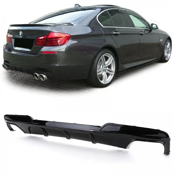 Diffuser - BMW F10 / F11 - M Performance Look - 4 Uitlaten - Glanzend Zwart | 10-17