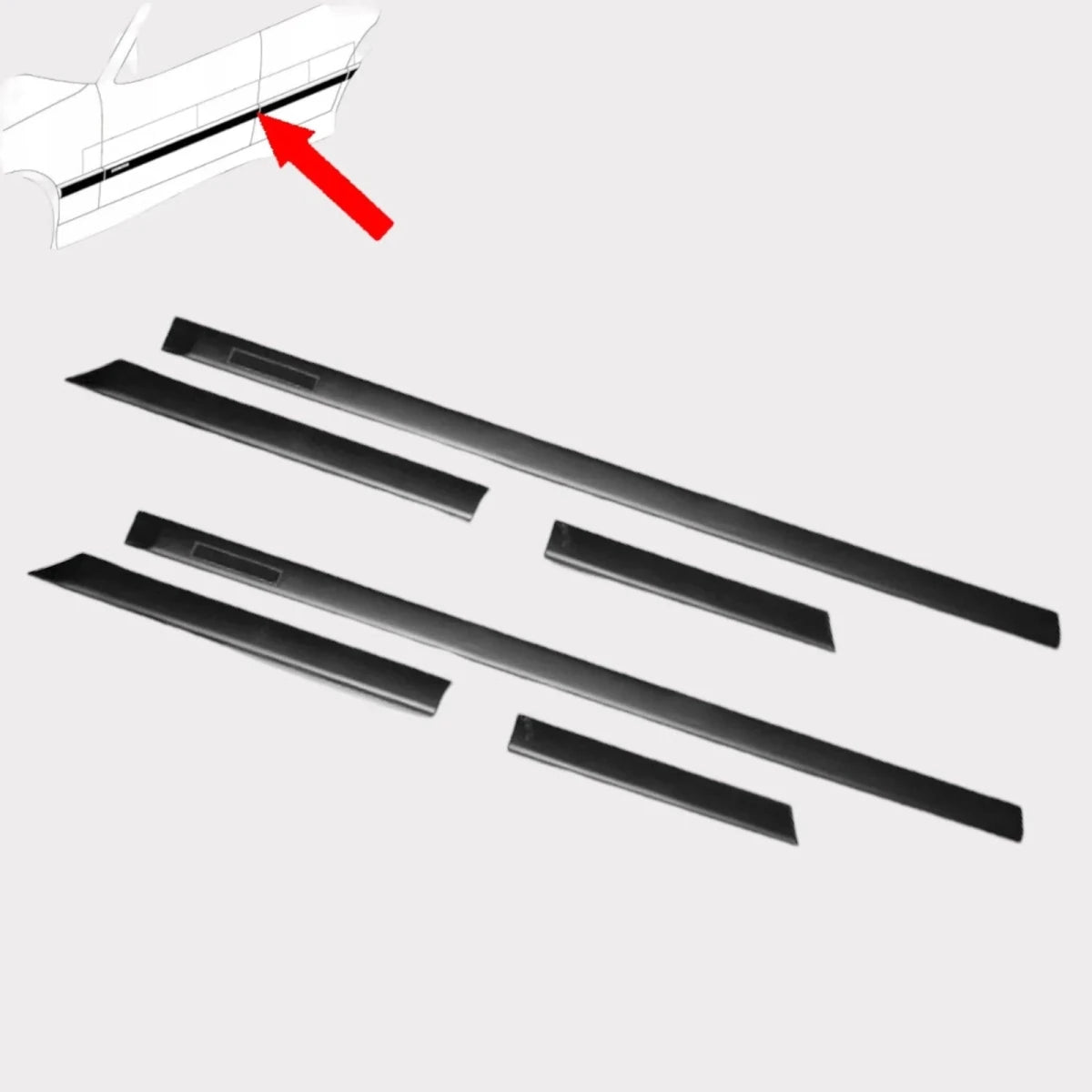 Deurlijsten - BMW E36 Coupé/Cabrio - M3 look - Inclusief emblemen | 90 - 99 - Beamerstyling.nl