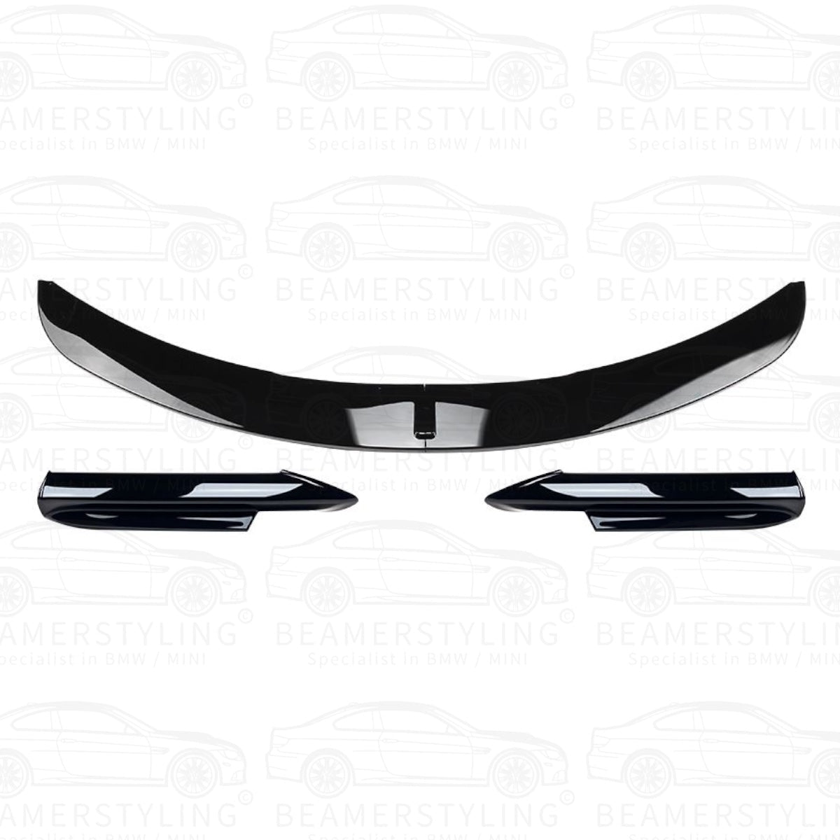 Front Lip - BMW E90 / E91 - Hoogglans Zwart - 4 - Delig | 2005 - 2008 - Beamerstyling.nl