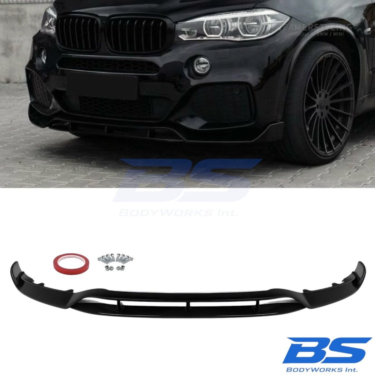 Front lip - BMW X5 F15 - M pakket - Aerodynamica Style - Hoogglans zwart | 2013-2018 - Beamerstyling.nl