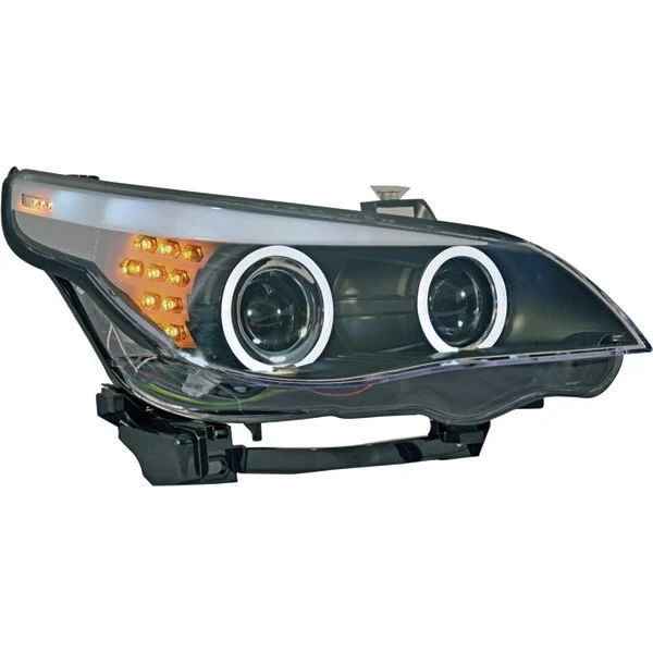 Koplampen Set H7 - BMW E60 / E61 - LED Angel Eyes - F10 Look | 03 - 07