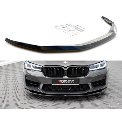 Front Lip V3 - BMW M5 F90 LCI - Maxton Design — Hoogglans Zwart