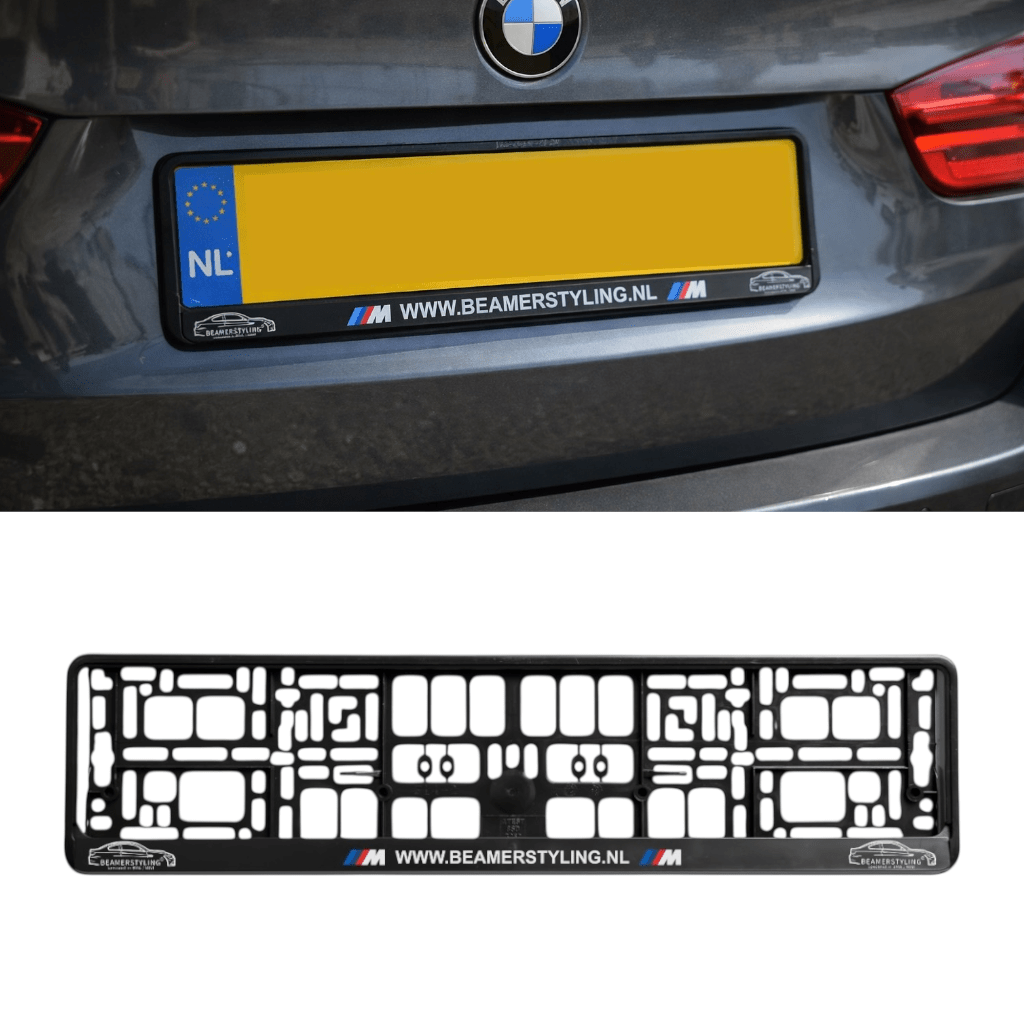 Kentekenplaathouder - Luxe Uitvoering - Met M logo’s | EU kentekenplaten - Beamerstyling.nl