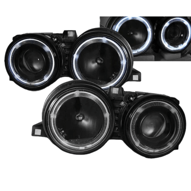 Koplampen - BMW 3 Serie E30 - Zwart - LED Angel Eyes | 1982-1994 - Beamerstyling.nl
