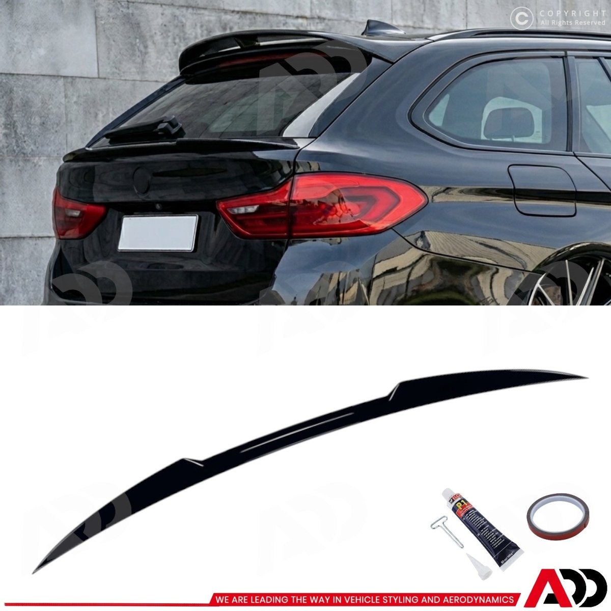 Middenspoiler - BMW 5 Serie G31 Touring - Hoogglans Zwart | 2017-2024 - Beamerstyling.nl