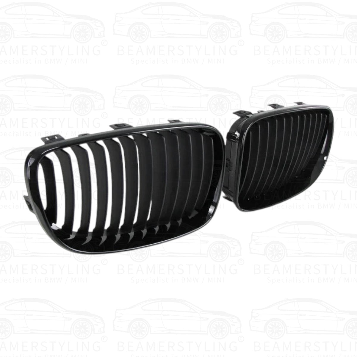 Nieren - BMW E81 / E82 / E88 & E87 LCI - Hoogglans Zwart - Beamerstyling.nl