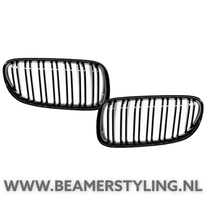Nieren - BMW E92 / E93 - Hoogglans Zwart - M Look | 2010-2013 - Beamerstyling.nl