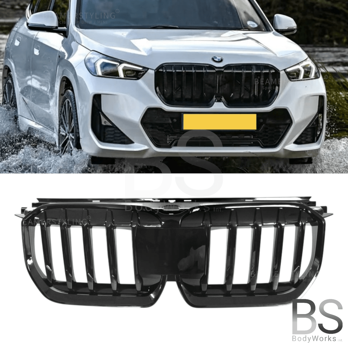 Nieren - BMW X1 U11 - MP look - Hoogglans zwart | 2022+ - Beamerstyling.nl
