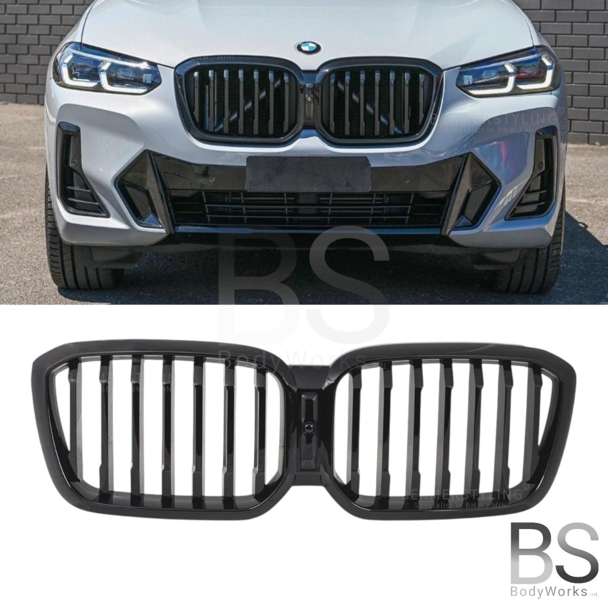 Nieren - BMW X3 G01 LCI / X4 G02 LCI - Mp Look - Hoogglans Zwart | 2021 - Beamerstyling.nl