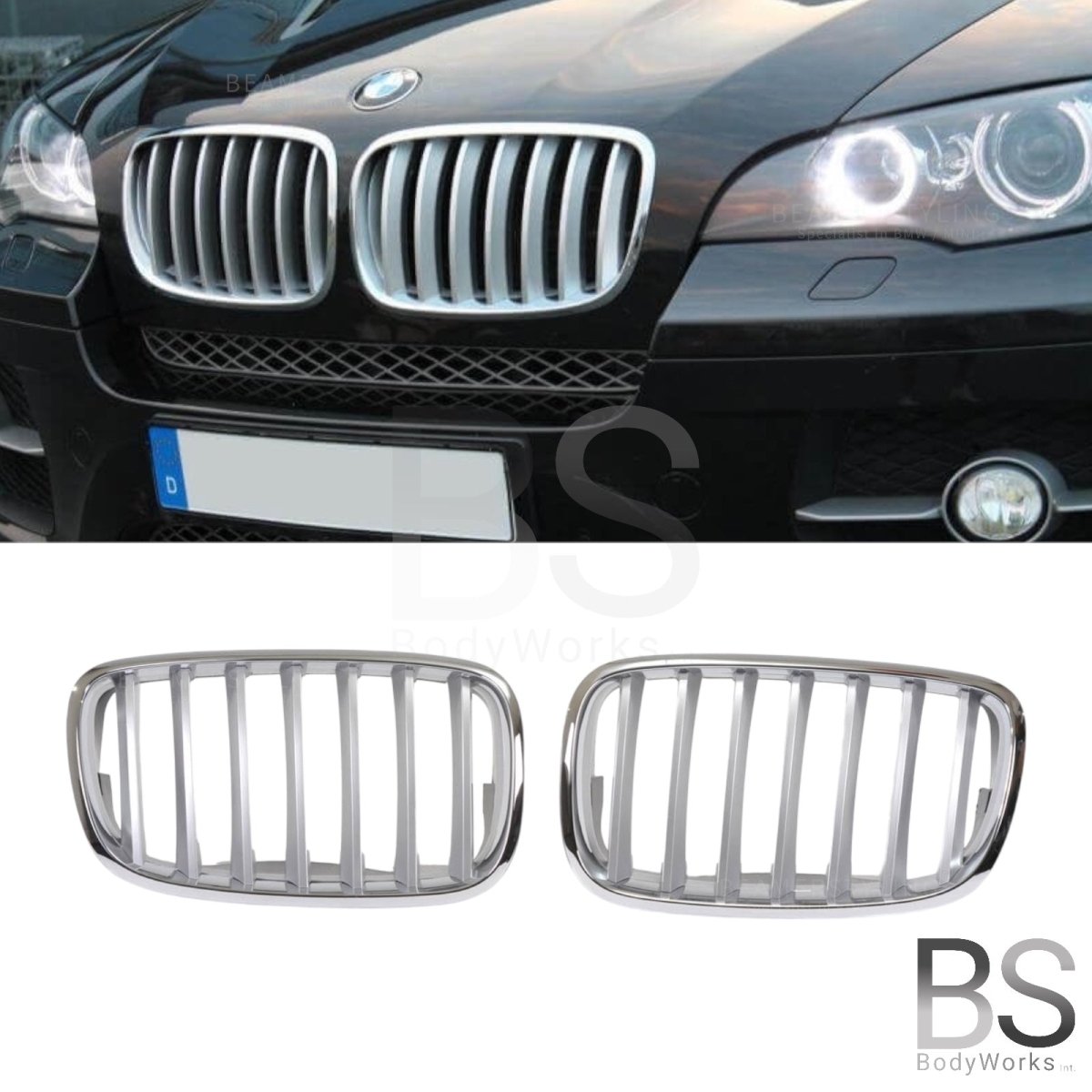 Nieren - BMW X5 E70 / X6 E71 - Chroom / Titan | 2006 - 2014 - Beamerstyling.nl