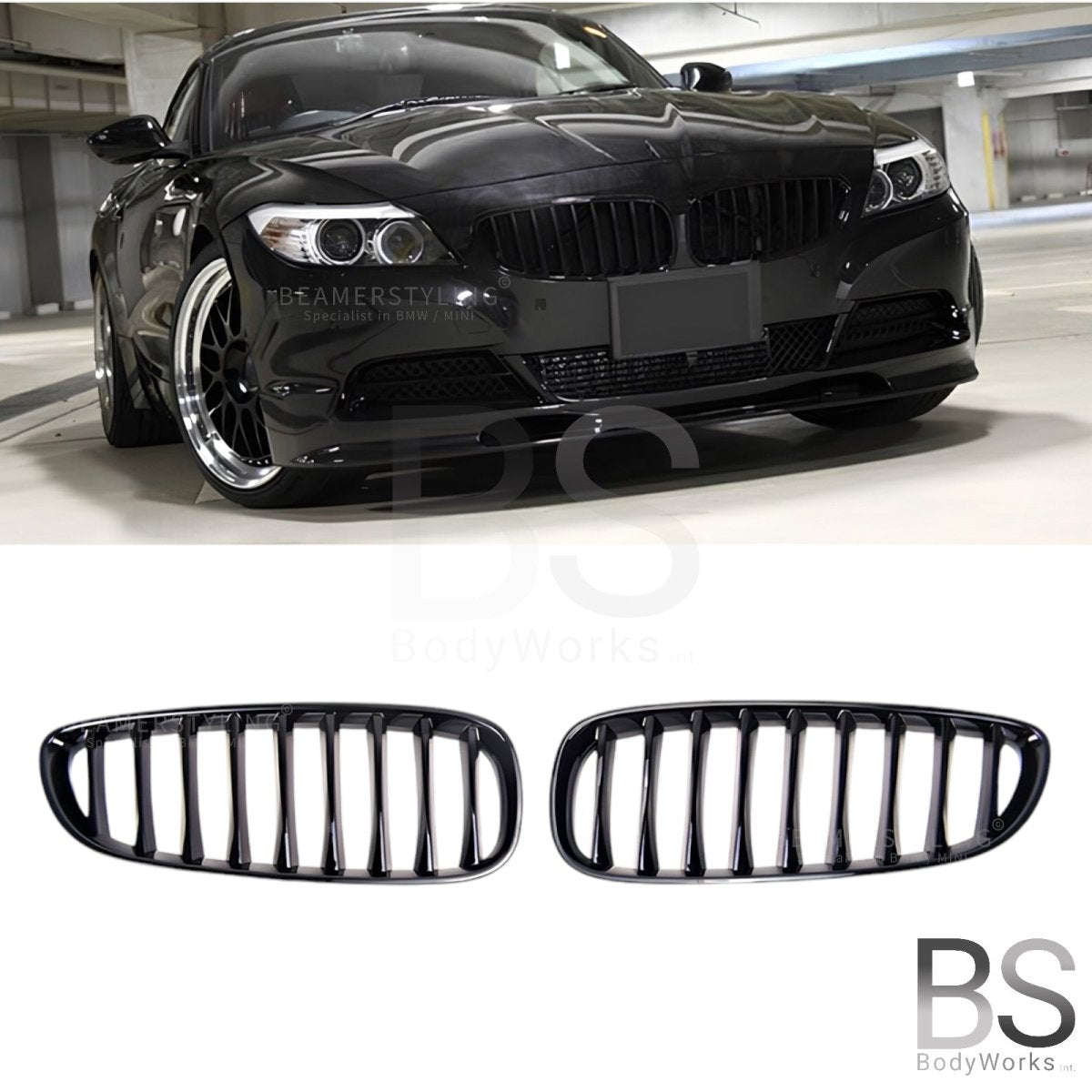Nieren - BMW Z4 E89 - Hoogglans Zwart | 2009 - 2016 - Beamerstyling.nl