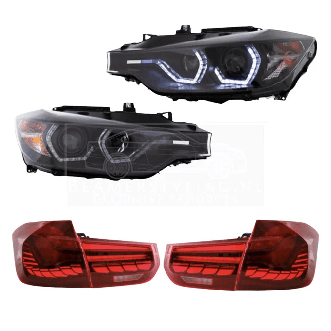 Pakket Deal V9 - BMW F30 Sedan | Koplampen H7 - OLED Achterlichten - 2011-2015 - Beamerstyling.nl