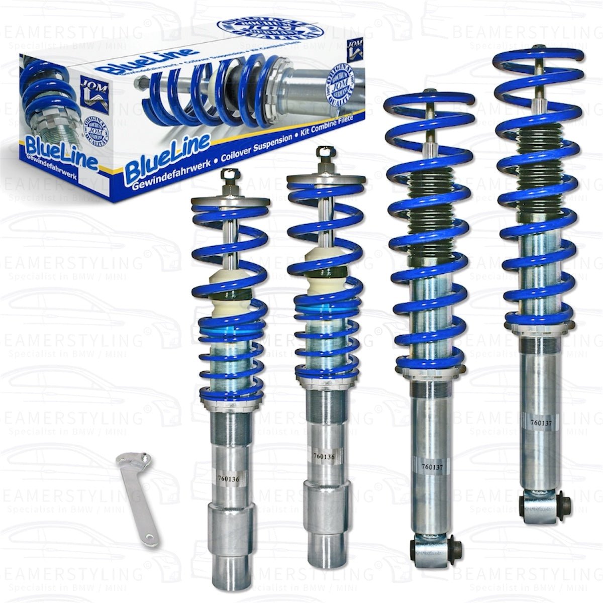 Schroefset - BMW 5 Serie E60 Sedan - JOM BlueLine - VA/AA 25 - 50mm - Incl. TÜV | 2003 - 2010 - Beamerstyling.nl