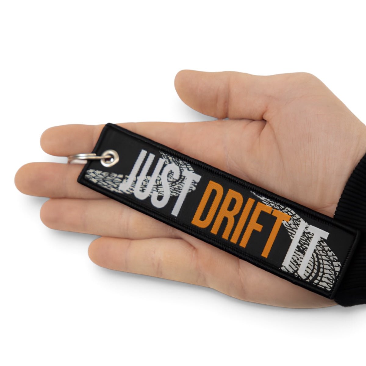 Sleutelhanger - Flight Tag - Met opschrift “Just Drift It” | Zwart - Beamerstyling.nl
