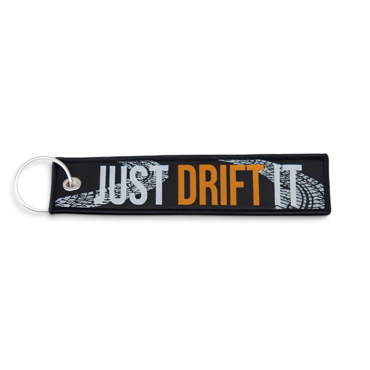 Sleutelhanger - Flight Tag - Met opschrift “Just Drift It” | Zwart - Beamerstyling.nl