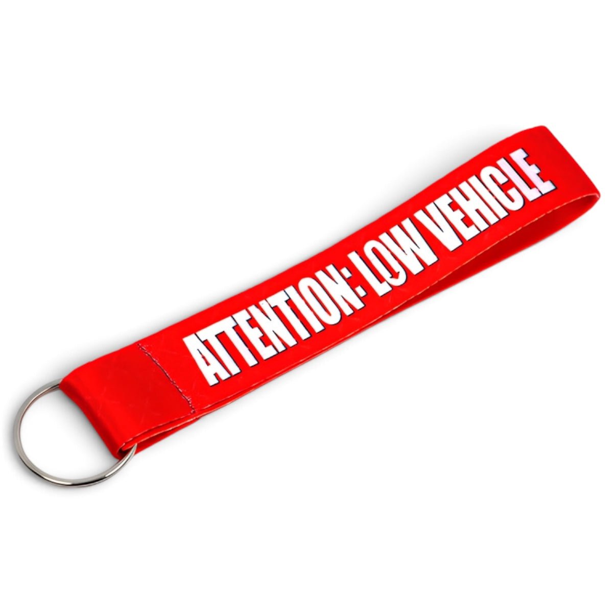Sleutelhanger - Korte lanyard - Met opschrift “Attention: Low Vehicle” | Rood - Beamerstyling.nl
