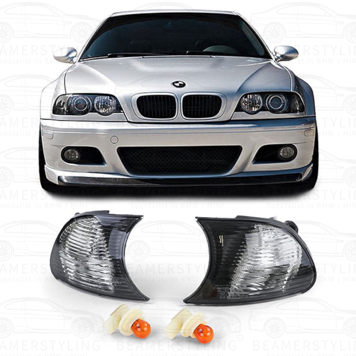 Knipperlichten Set - BMW E46 Coupé / Cabrio - Smoke / Chroom - Kristal Design | 1999-2001