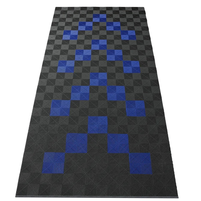 15,68M² Showroom Garagevloer - Grijs/Blauw Pijlen - 280Cmx560Cm