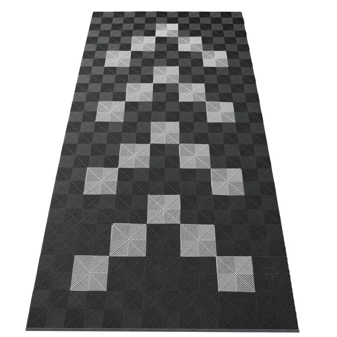 15,68M² Showroom Garagevloer - Grijs/Wit Pijlen - 280Cmx560Cm