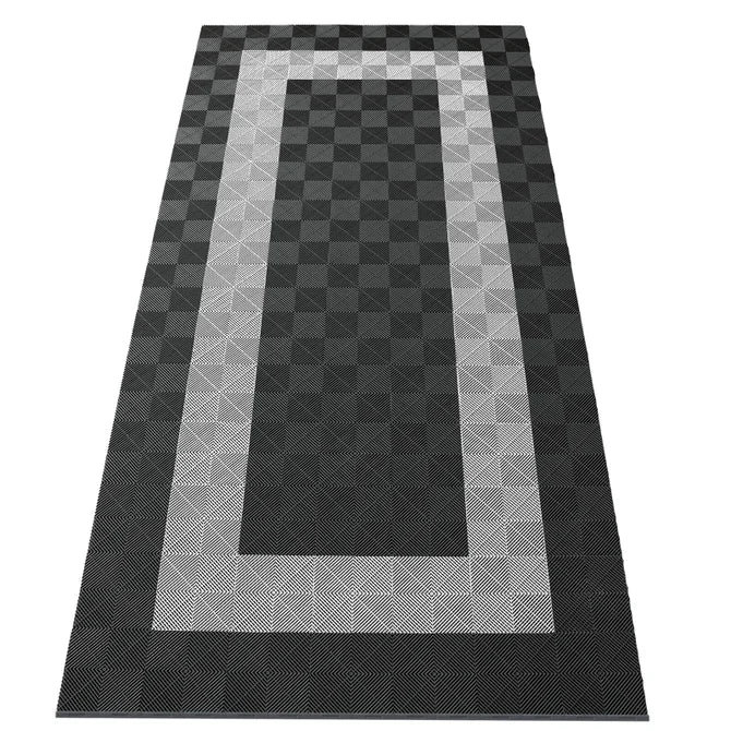 15,68M² Showroom Garagevloer - Grijs/Wit Vierkant - 280Cmx560Cm