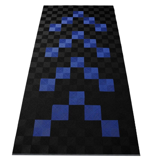 15,68M² Showroom Garagevloer - Zwart/Blauw Pijlen - 280Cmx560Cm