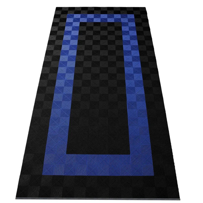 15,68M² Showroom Garagevloer - Zwart/Blauw Vierkant - 280Cmx560Cm