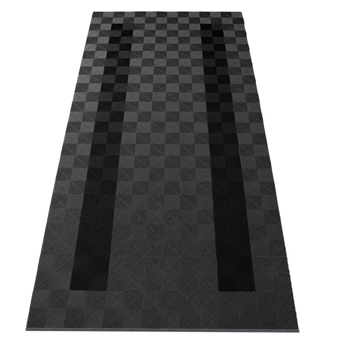 15,68M² Showroom Garagevloer - Zwarte Strepen / Grijs - 280Cmx560Cm