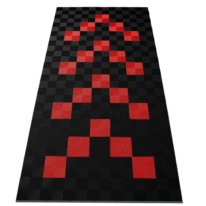 15,68M² Showroom Garagevloer - Zwart/Rood Pijlen - 280Cmx560Cm