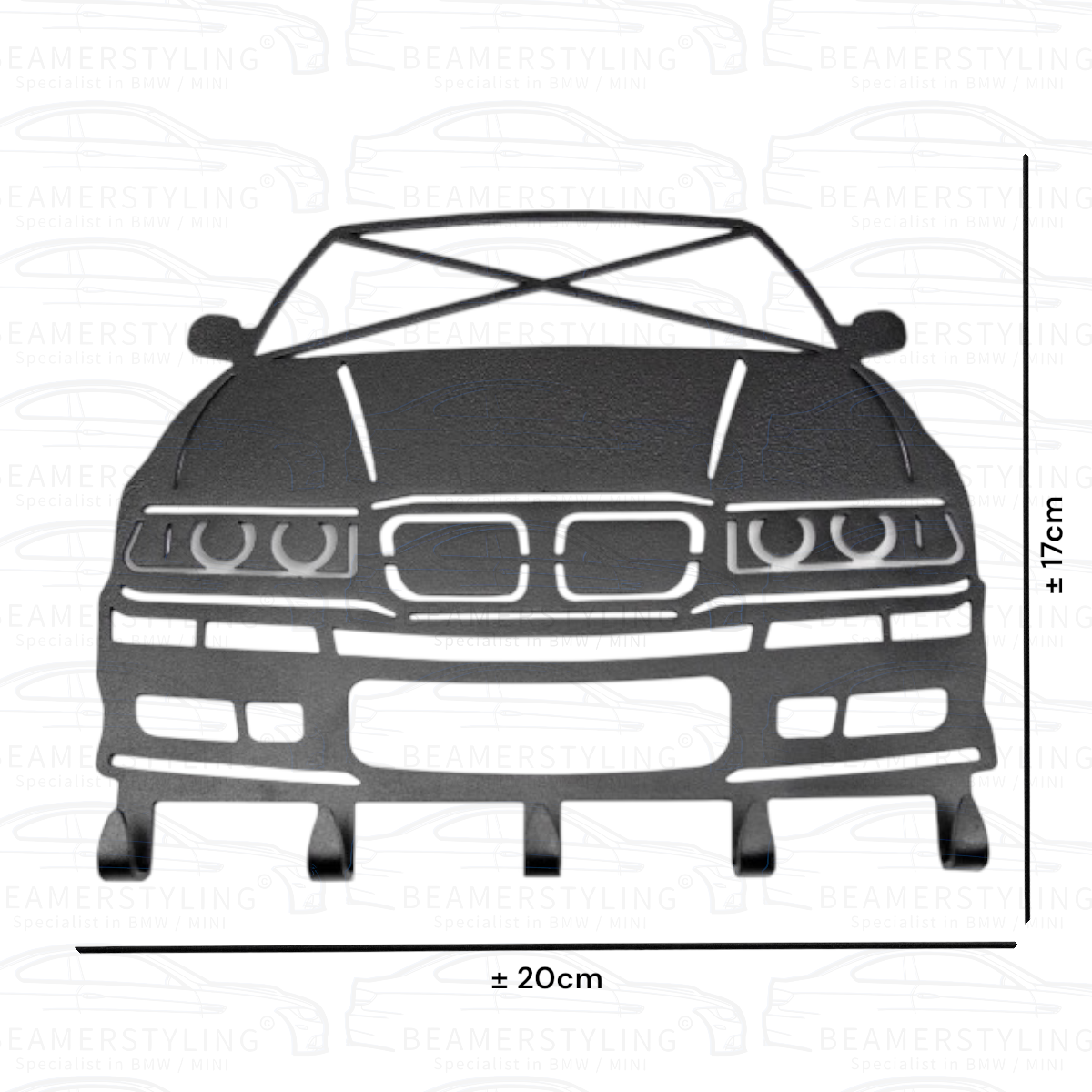 Sleutelrek - BMW E36 - Staal - Zwart | ±20x17cm