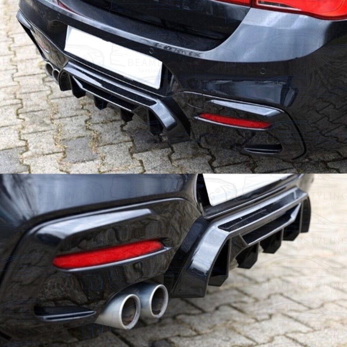 Diffuser - BMW 1 Serie F20LCI / F21LCI - Competition Look - Hoogglans Zwart | 03/2015-2019